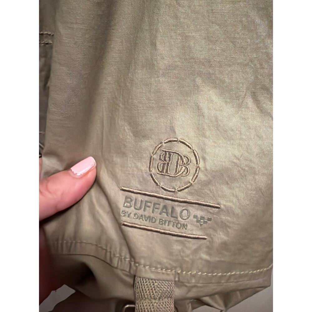 Buffalo David Bitton Khaki Utility Cargo Jacket Floral Lining Size Medium - Picture 8 of 10